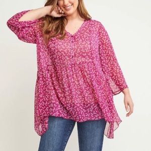 Lane Bryant 18/20 pink flowy blouse